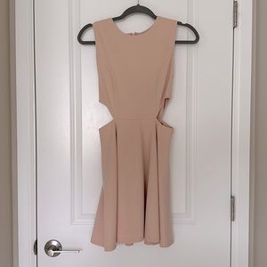 Pale Pink Cut out flare mini dress